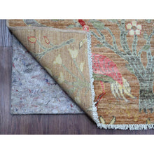 Load image into Gallery viewer, 2&#39;7&quot;x15&#39; Tawny Brown, Afghan Peshawar with Birds of Paradise Design, Hand Knotted, Soft Wool, Natural Dyes, XL Runner, Oriental Rug FWR120636