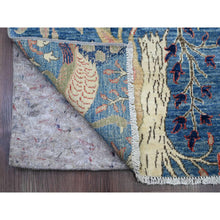Load image into Gallery viewer, 3&#39;x21&#39;3&quot; Bayern Blue, Afghan Peshawar with Birds of Paradise Design, Natural Dyes, Hand Knotted, 100% Wool, XL Runner, Oriental Rug FWR120642