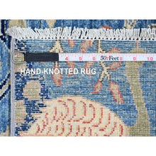 Load image into Gallery viewer, 3&#39;x21&#39;3&quot; Bayern Blue, Afghan Peshawar With Birds Of Paradise Design, Natural Dyes, Hand Knotted, 100% Wool, Xl Runner, Oriental Rug FWR120642