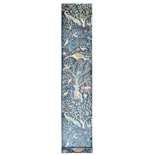 Load image into Gallery viewer, 2&#39;6&quot;x19&#39;3&quot; Spruce Blue, Afghan Peshawar Birds of Paradise Tree of Life Design, Hand Knotted, Natural Dyes, Velvety Wool, XL Runner, Oriental Rug FWR120654