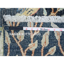 Load image into Gallery viewer, 2&#39;6&quot;x19&#39;3&quot; Spruce Blue, Afghan Peshawar Birds of Paradise Tree of Life Design, Hand Knotted, Natural Dyes, Velvety Wool, XL Runner, Oriental Rug FWR120654