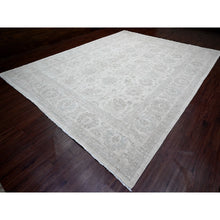 Load image into Gallery viewer, 11&#39;5&quot;x15&#39;1&quot; Cascading White, 100% Wool, Washed Out Peshawar With All Over Leaf Design, Hand Knotted, Natural Dyes, Oversized, Oriental Rug FWR120684