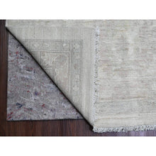 Load image into Gallery viewer, 11&#39;5&quot;x15&#39;1&quot; Cascading White, 100% Wool, Washed Out Peshawar With All Over Leaf Design, Hand Knotted, Natural Dyes, Oversized, Oriental Rug FWR120684
