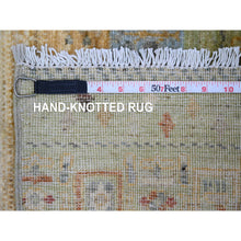 Load image into Gallery viewer, 2&#39;5&quot;x9&#39;9&quot; Olive Green, Hand Knotted, Fine Kashkuli Gabbeh with Small Animal Figurines, Soft Wool, Veggie Dyes, Runner, Oriental Rug FWR120696