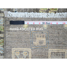 Load image into Gallery viewer, 2&#39;8&quot;x9&#39;7&quot; Spanish Gray, Fine Kashkuli Gabbeh With Small Animal Figurines, Soft Wool, Hand Knotted, Natural Dyes, Runner, Oriental Rug FWR120702