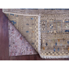 Load image into Gallery viewer, 2&#39;8&quot;x19&#39;1&quot; Shades of Blue, Fine Kashkuli Gabbeh with Small Animal Figurines, Soft Wool, Hand Knotted, Vegetable Dyes, XL Runner, Oriental Rug FWR120708