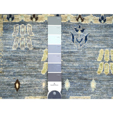 Load image into Gallery viewer, 2&#39;8&quot;x7&#39;7&quot; Pewter Gray With Ivory, Hand Knotted, Fine Kashkuli Gabbeh With Small Animal Figurines, Soft Wool, Veggie Dyes, Runner, Oriental Rug FWR120720