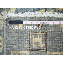 Load image into Gallery viewer, 2&#39;8&quot;x7&#39;7&quot; Pewter Gray With Ivory, Hand Knotted, Fine Kashkuli Gabbeh With Small Animal Figurines, Soft Wool, Veggie Dyes, Runner, Oriental Rug FWR120720