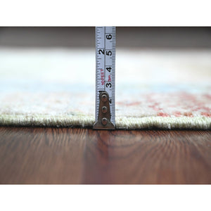 2'8"x14'8" Olive Green, Fine Kashkuli Gabbeh With Small Animal Figurines, Natural Dyes, 100% Wool, Hand Knotted, Xl Runner, Oriental Rug FWR120732