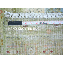 Load image into Gallery viewer, 2&#39;8&quot;x14&#39;8&quot; Olive Green, Fine Kashkuli Gabbeh With Small Animal Figurines, Natural Dyes, 100% Wool, Hand Knotted, Xl Runner, Oriental Rug FWR120732