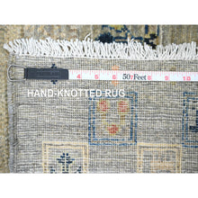 Load image into Gallery viewer, 2&#39;8&quot;x7&#39;7&quot; Stone Gray, Soft Wool, Fine Kashkuli Gabbeh With Small Animal Figurines, Hand Knotted, Natural Dyes, Runner, Oriental Rug FWR120744