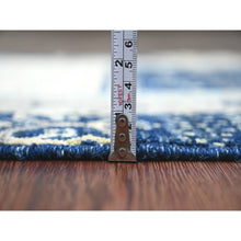 Load image into Gallery viewer, 2&#39;6&quot;x9&#39;8&quot; Shades of Blue, Hand Knotted, Fine Kashkuli Gabbeh with Small Animal Figurines, Soft Wool, Veggie Dyes, Runner, Oriental Rug FWR120750