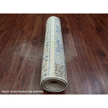Load image into Gallery viewer, 2&#39;10&quot;x9&#39;7&quot; Alabaster White, Fine Kashkuli Gabbeh with Small Animal Figurines, Veggie Dyes, Soft Wool, Hand Knotted, Runner, Oriental Rug FWR120756