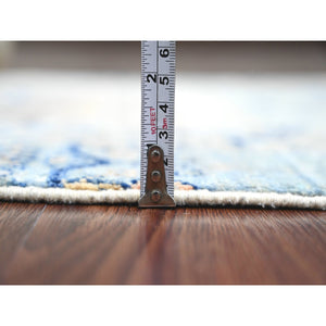 2'10"x9'7" Alabaster White, Fine Kashkuli Gabbeh with Small Animal Figurines, Veggie Dyes, Soft Wool, Hand Knotted, Runner, Oriental Rug FWR120756