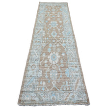 Load image into Gallery viewer, 2&#39;9&quot;x9&#39;6&quot; Almond Brown, Afghan Angora Oushak with All Over Leaf Design, Vegetable Dyes, Hand Knotted, 100% Wool, Runner, Oriental Rug FWR120774