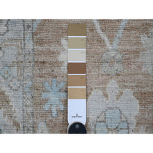 Load image into Gallery viewer, 2&#39;9&quot;x9&#39;6&quot; Almond Brown, Afghan Angora Oushak with All Over Leaf Design, Vegetable Dyes, Hand Knotted, 100% Wool, Runner, Oriental Rug FWR120774