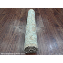 Load image into Gallery viewer, 2&#39;9&quot;x9&#39;6&quot; Almond Brown, Afghan Angora Oushak with All Over Leaf Design, Vegetable Dyes, Hand Knotted, 100% Wool, Runner, Oriental Rug FWR120774