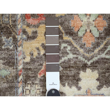 Load image into Gallery viewer, 3&#39;x5&#39;10&quot; Chocolate Brown, Afghan Angora Oushak With Colorful Leaf Design, Vegetable Dyes, Hand Knotted, Pure Wool, Short Runner, Oriental Rug FWR120828