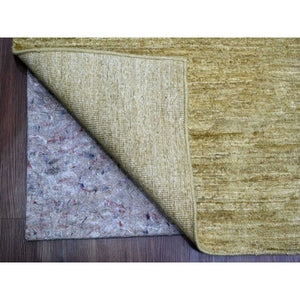 8'9"x11'7" Ecru Brown, Plain Solid Pattern, Hand Knotted, Hand Spun Ghazni Wool, Lush And Plush, Oriental Rug FWR120834
