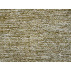8'9"x11'7" Ecru Brown, Plain Solid Pattern, Hand Knotted, Hand Spun Ghazni Wool, Lush And Plush, Oriental Rug FWR120834