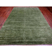 Load image into Gallery viewer, 8&#39;8&quot;x11&#39;6&quot; Basil Green, Hand Spun Ghazni Wool, Plain Solid Pattern, Hand Knotted, Lush And Plush, Oriental Rug FWR120840