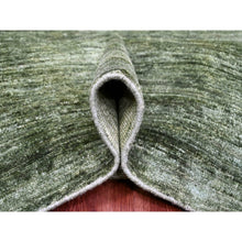Load image into Gallery viewer, 8&#39;8&quot;x11&#39;6&quot; Basil Green, Hand Spun Ghazni Wool, Plain Solid Pattern, Hand Knotted, Lush And Plush, Oriental Rug FWR120840