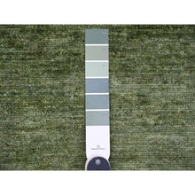 Load image into Gallery viewer, 8&#39;8&quot;x11&#39;6&quot; Basil Green, Hand Spun Ghazni Wool, Plain Solid Pattern, Hand Knotted, Lush And Plush, Oriental Rug FWR120840