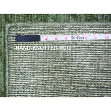 Load image into Gallery viewer, 8&#39;8&quot;x11&#39;6&quot; Basil Green, Hand Spun Ghazni Wool, Plain Solid Pattern, Hand Knotted, Lush And Plush, Oriental Rug FWR120840