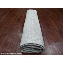 Load image into Gallery viewer, 8'6"x11'5" Cloud Gray, Hand Knotted, Plain Solid Pattern, Hand Spun Ghazni Wool, Lush And Plush, Oriental Rug FWR120846