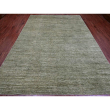 Load image into Gallery viewer, 8&#39;5&quot;x11&#39;5&quot; Reseda Green, Hand Spun Ghazni Wool, Plain Solid Pattern, Hand Knotted, Lush And Plush, Oriental Rug FWR120852