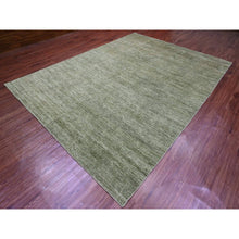 Load image into Gallery viewer, 8&#39;5&quot;x11&#39;5&quot; Reseda Green, Hand Spun Ghazni Wool, Plain Solid Pattern, Hand Knotted, Lush And Plush, Oriental Rug FWR120852