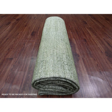 Load image into Gallery viewer, 8&#39;5&quot;x11&#39;5&quot; Reseda Green, Hand Spun Ghazni Wool, Plain Solid Pattern, Hand Knotted, Lush And Plush, Oriental Rug FWR120852