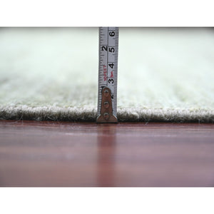 8'5"x11'5" Reseda Green, Hand Spun Ghazni Wool, Plain Solid Pattern, Hand Knotted, Lush And Plush, Oriental Rug FWR120852