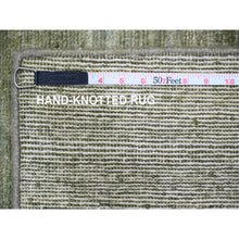 Load image into Gallery viewer, 8&#39;5&quot;x11&#39;5&quot; Reseda Green, Hand Spun Ghazni Wool, Plain Solid Pattern, Hand Knotted, Lush And Plush, Oriental Rug FWR120852