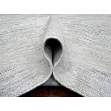 Load image into Gallery viewer, 8'7"x11'9" Cloud Gray, Plain Solid Pattern, Hand Knotted, Hand Spun Ghazni Wool, Lush And Plush, Oriental Rug FWR120858