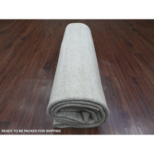 Load image into Gallery viewer, 8'7"x11'9" Cloud Gray, Plain Solid Pattern, Hand Knotted, Hand Spun Ghazni Wool, Lush And Plush, Oriental Rug FWR120858