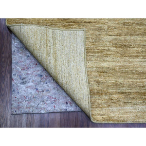 8'x9' Copper Brown, Hand Spun Ghazni Wool, Plain Solid Pattern, Hand Knotted, Lush and Plush, Squarish, Oriental Rug FWR120864