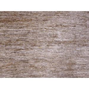 8'x9' Copper Brown, Hand Spun Ghazni Wool, Plain Solid Pattern, Hand Knotted, Lush and Plush, Squarish, Oriental Rug FWR120864