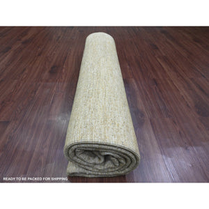 8'x9' Copper Brown, Hand Spun Ghazni Wool, Plain Solid Pattern, Hand Knotted, Lush and Plush, Squarish, Oriental Rug FWR120864