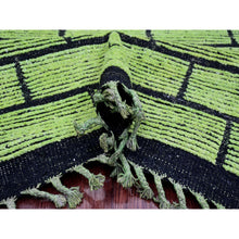 Load image into Gallery viewer, 8&#39;2&quot;x10&#39;6&quot; Pear Green, Hand Knotted, Moroccan Weave with All Over Brick Design, Pure Wool, Oriental Rug FWR120882