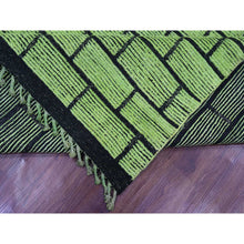Load image into Gallery viewer, 8&#39;2&quot;x10&#39;6&quot; Pear Green, Hand Knotted, Moroccan Weave with All Over Brick Design, Pure Wool, Oriental Rug FWR120882
