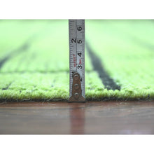 Load image into Gallery viewer, 8&#39;2&quot;x10&#39;6&quot; Pear Green, Hand Knotted, Moroccan Weave with All Over Brick Design, Pure Wool, Oriental Rug FWR120882