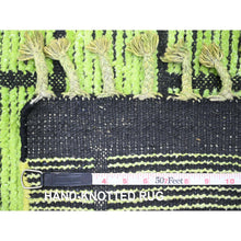 Load image into Gallery viewer, 8&#39;2&quot;x10&#39;6&quot; Pear Green, Hand Knotted, Moroccan Weave with All Over Brick Design, Pure Wool, Oriental Rug FWR120882