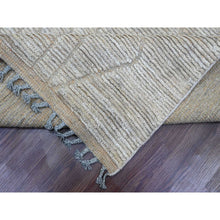 Load image into Gallery viewer, 9&#39;8&quot;x14&#39;7&quot; Stone Gray, Moroccan Weave With Textured And Variegated Design, Hand Knotted, 100% Wool, Oriental Rug FWR120888