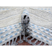 Load image into Gallery viewer, 10&#39;2&quot;x14&#39;7&quot; Oyster Gray, Moroccan Weave With Minimalist Line Design, Textured And Variegated Pile, Hand Knotted, 100% Wool, Oriental Rug FWR120894