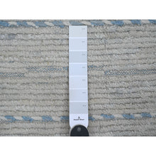 Load image into Gallery viewer, 10&#39;2&quot;x14&#39;7&quot; Oyster Gray, Moroccan Weave With Minimalist Line Design, Textured And Variegated Pile, Hand Knotted, 100% Wool, Oriental Rug FWR120894
