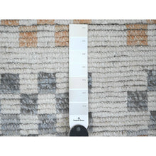 Load image into Gallery viewer, 8&#39;1&quot;x10&#39;5&quot; Chiffon White, Moroccan Weave with Soft and Balanced Colors Box Design, Hand Knotted, Soft Wool, Tone on Tone, Textured Pile, Oriental Rug FWR120906