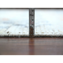 Load image into Gallery viewer, 8&#39;1&quot;x10&#39;5&quot; Chiffon White, Moroccan Weave with Soft and Balanced Colors Box Design, Hand Knotted, Soft Wool, Tone on Tone, Textured Pile, Oriental Rug FWR120906