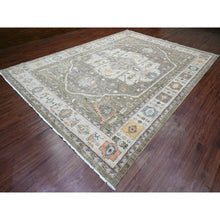 Load image into Gallery viewer, 10&#39;x13&#39;8&quot; Cedar Brown, Serapi Heriz Revival, Vegetable Dyes, High Mountain Ghazni Wool, Soft Pile, Hand Knotted, Denser Weave, Oriental Rug FWR120924