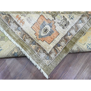 10'x13'8" Cedar Brown, Serapi Heriz Revival, Vegetable Dyes, High Mountain Ghazni Wool, Soft Pile, Hand Knotted, Denser Weave, Oriental Rug FWR120924